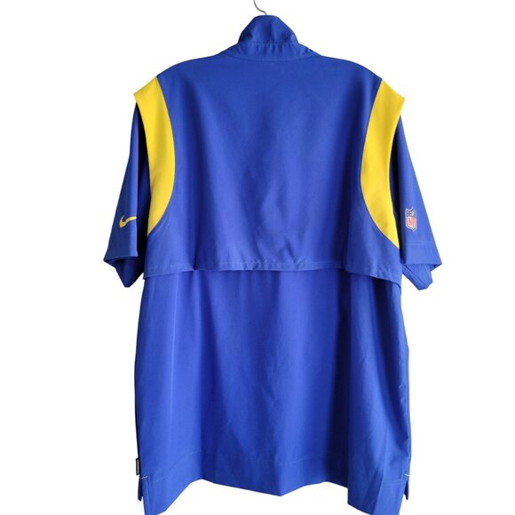 Men's Nike Royal Los Angeles Rams Sideline Coach Chevron Short Sleeve Jacket - Picture 3 of 12